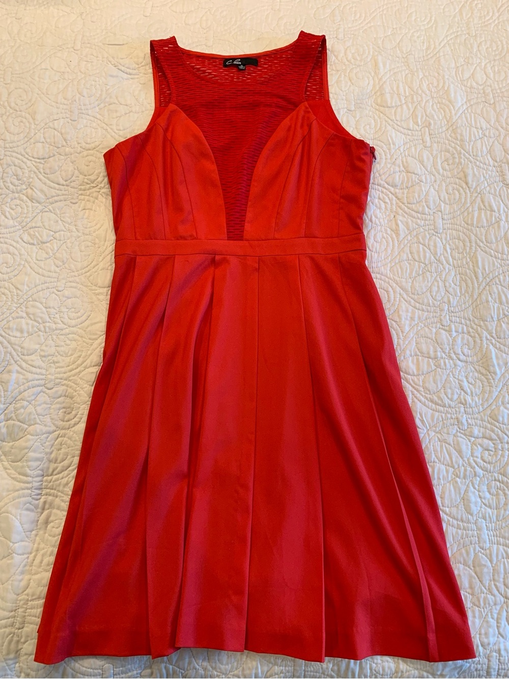 C. Luce Red Sleeveless Fit-and-Flare Mini Dress